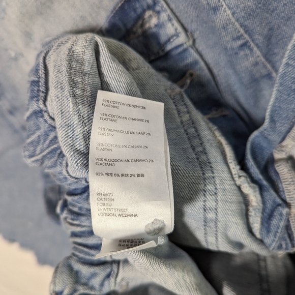 FREE PEOPLE Jeans Womens Small S Wide-Leg Crop Flap Pockets Raw-Hem Paperbag. - Picture 10 of 11